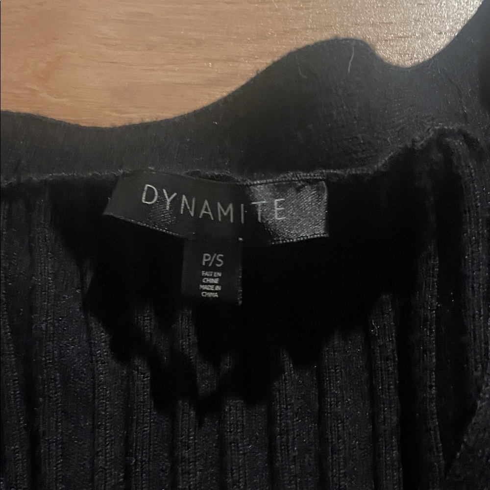 Dynamite Black Ribbed Button-Up - Picture 2 of 3